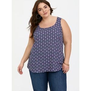Torrid Gray Mandala Georgette Hi-Lo Tank Top